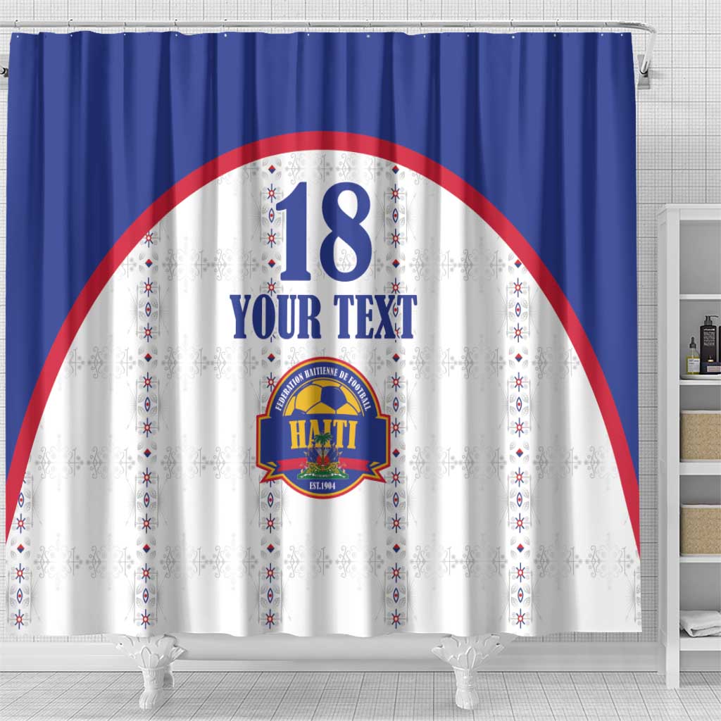 Custom Afro-Haitians Football Pride Shower Curtain Les Grenadiers Veve Vodou White Version - African Pride