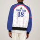 Custom Afro-Haitians Football Pride Sleeve Zip Bomber Jacket Les Grenadiers Veve Vodou White Version - African Pride