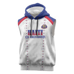 Custom Afro-Haitians Football Pride Sleeveless Hoodie Les Grenadiers Veve Vodou White Version - African Pride
