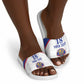 Custom Afro-Haitians Football Pride Slide Sandals Les Grenadiers Veve Vodou White Version