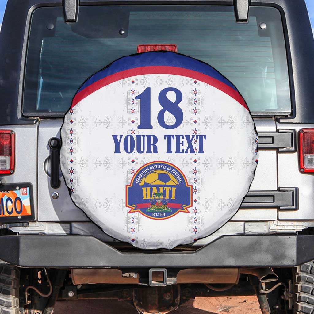 Custom Afro-Haitians Football Pride Spare Tire Cover Les Grenadiers Veve Vodou White Version - African Pride