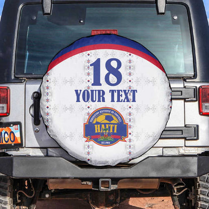 Custom Afro-Haitians Football Pride Spare Tire Cover Les Grenadiers Veve Vodou White Version - African Pride