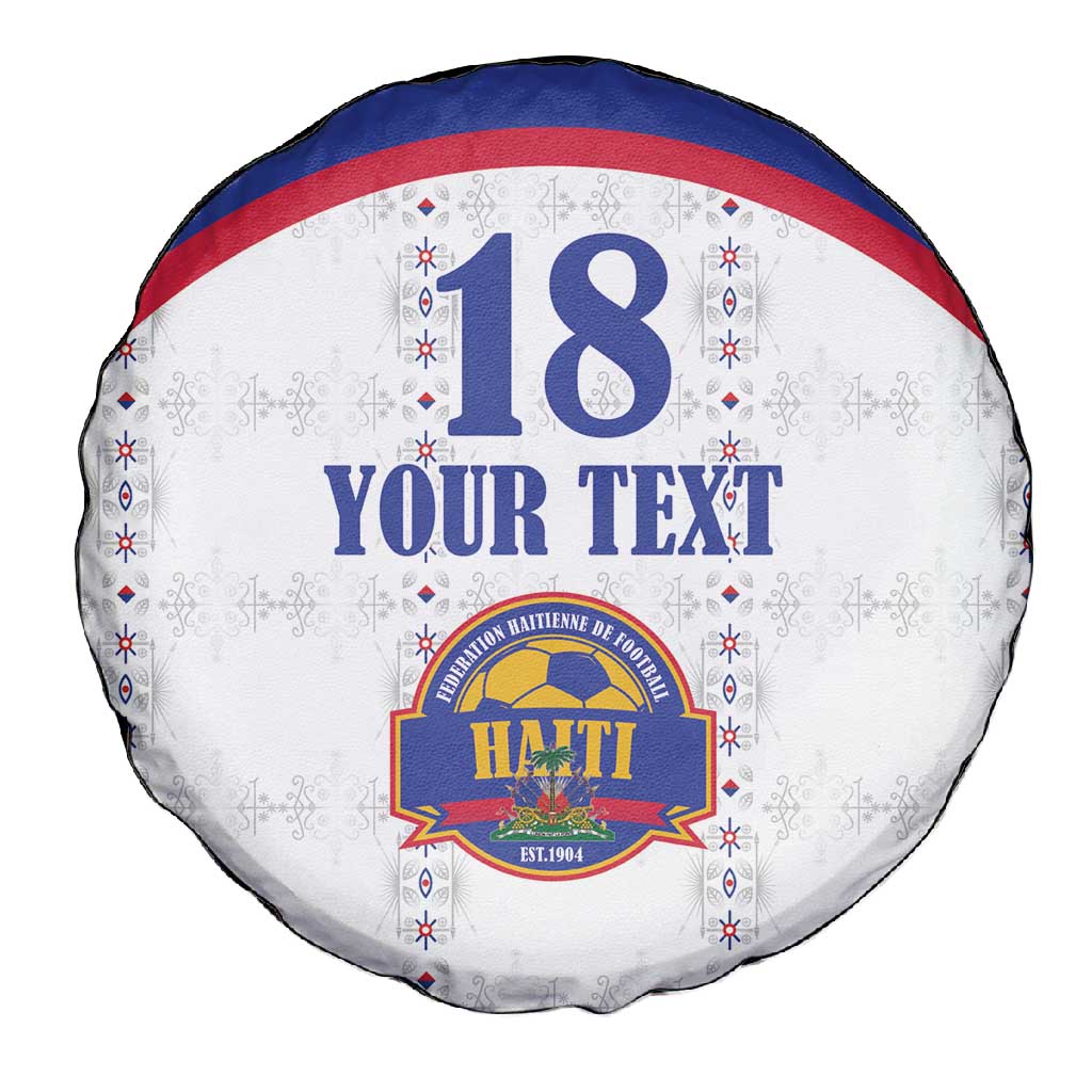 Custom Afro-Haitians Football Pride Spare Tire Cover Les Grenadiers Veve Vodou White Version - African Pride