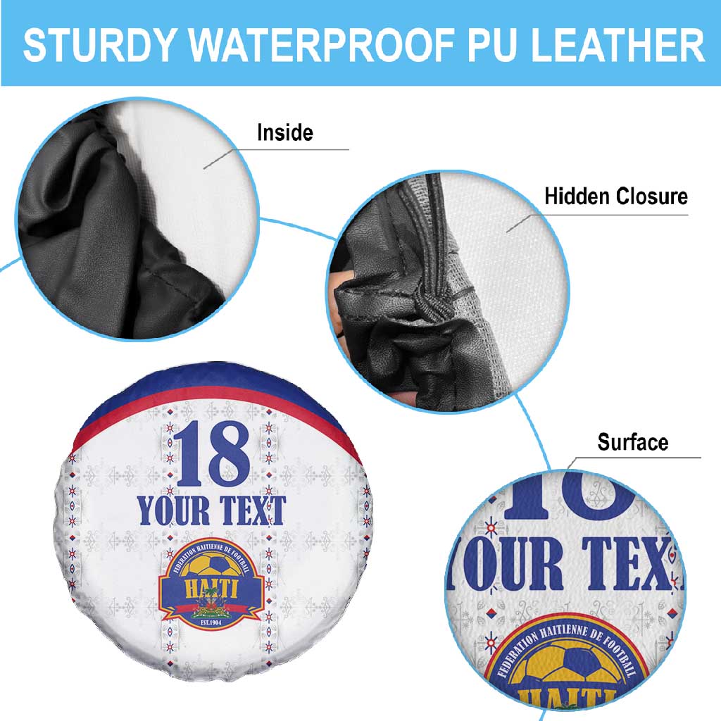 Custom Afro-Haitians Football Pride Spare Tire Cover Les Grenadiers Veve Vodou White Version - African Pride