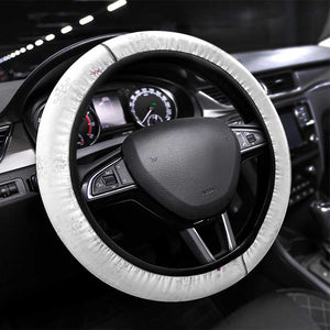 Afro-Haitians Football Pride Steering Wheel Cover Les Grenadiers Veve Vodou White Version - African Pride