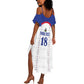 Custom Afro-Haitians Football Pride Summer Maxi Dress Les Grenadiers Veve Vodou White Version - African Pride