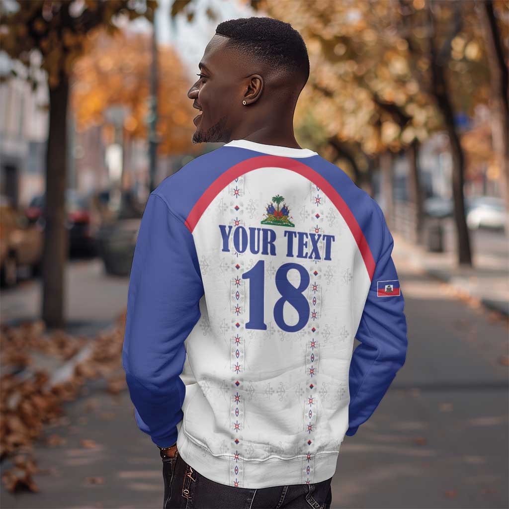 Custom Afro-Haitians Football Pride Sweatshirt Les Grenadiers Veve Vodou White Version - African Pride