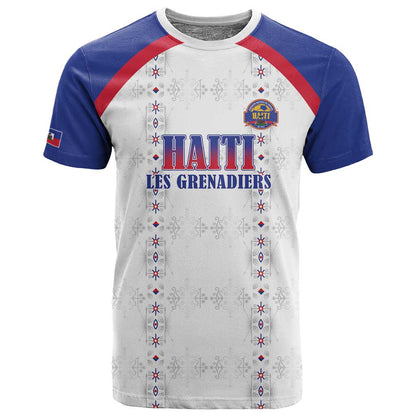 Custom Afro-Haitians Football Pride T shirt Les Grenadiers Veve Vodou White Version - African Pride