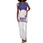 Custom Afro-Haitians Football Pride Tank Maxi Dress Les Grenadiers Veve Vodou White Version - African Pride