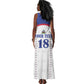 Custom Afro-Haitians Football Pride Tank Maxi Dress Les Grenadiers Veve Vodou White Version - African Pride