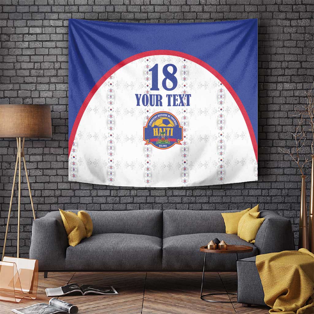 Custom Afro-Haitians Football Pride Tapestry Les Grenadiers Veve Vodou White Version - African Pride