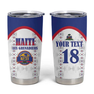Custom Afro-Haitians Football Pride Tumbler Cup Les Grenadiers Veve Vodou White Version - African Pride