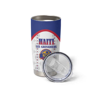 Custom Afro-Haitians Football Pride Tumbler Cup Les Grenadiers Veve Vodou White Version - African Pride