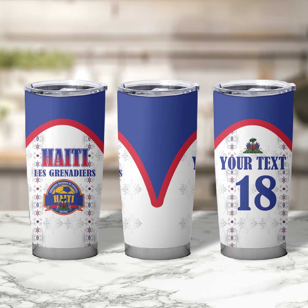 Custom Afro-Haitians Football Pride Tumbler Cup Les Grenadiers Veve Vodou White Version - African Pride