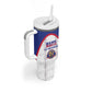 Custom Afro-Haitians Football Pride Tumbler With Handle Les Grenadiers Veve Vodou White Version - African Pride