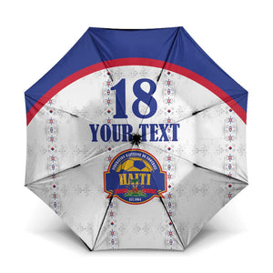 Custom Afro-Haitians Football Pride Umbrella Les Grenadiers Veve Vodou White Version