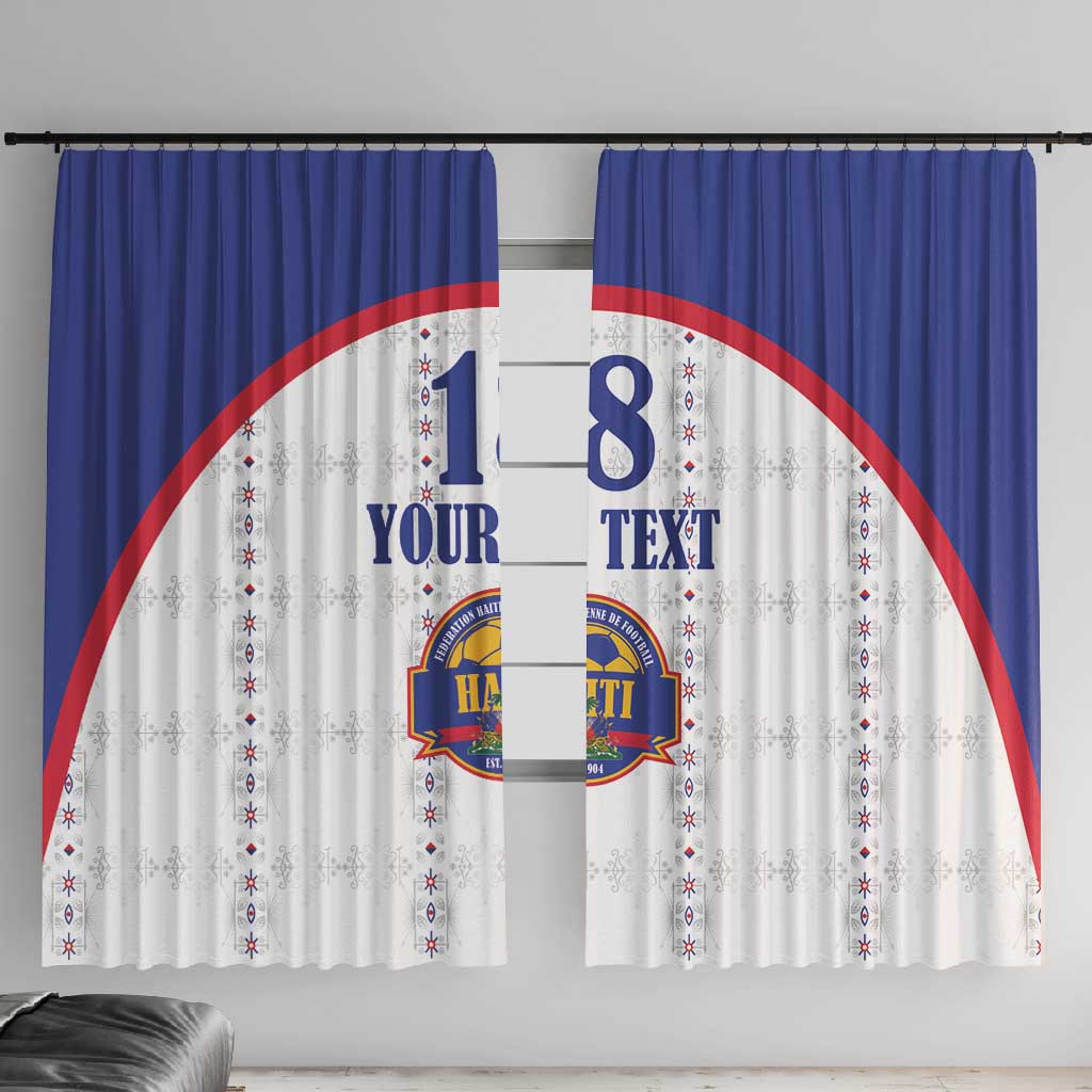 Custom Afro-Haitians Football Pride Window Curtain Les Grenadiers Veve Vodou White Version - African Pride