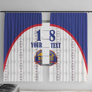 Custom Afro-Haitians Football Pride Window Curtain Les Grenadiers Veve Vodou White Version - African Pride