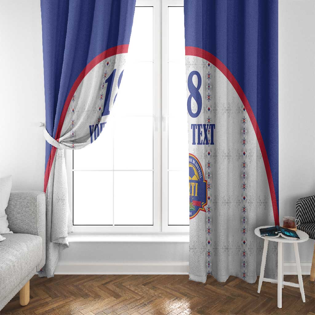 Custom Afro-Haitians Football Pride Window Curtain Les Grenadiers Veve Vodou White Version - African Pride
