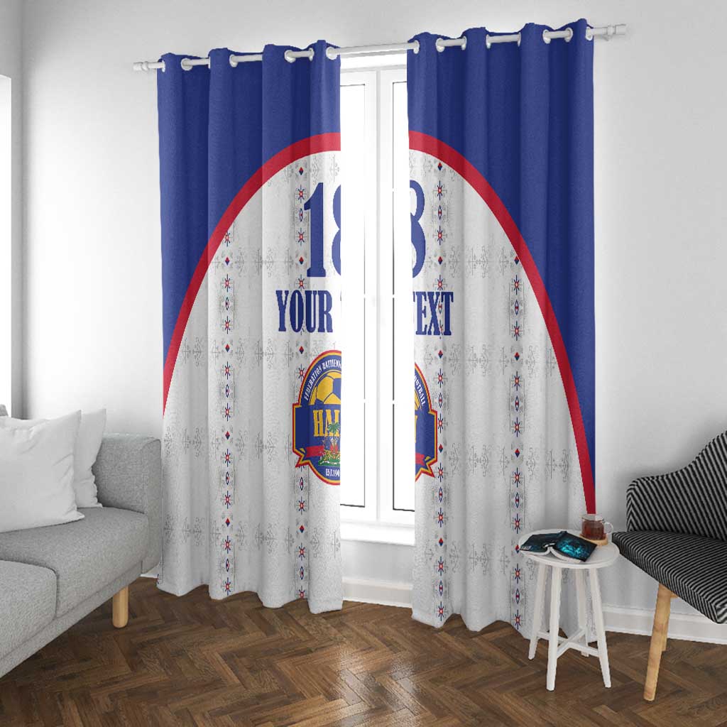 Custom Afro-Haitians Football Pride Window Curtain Les Grenadiers Veve Vodou White Version - African Pride