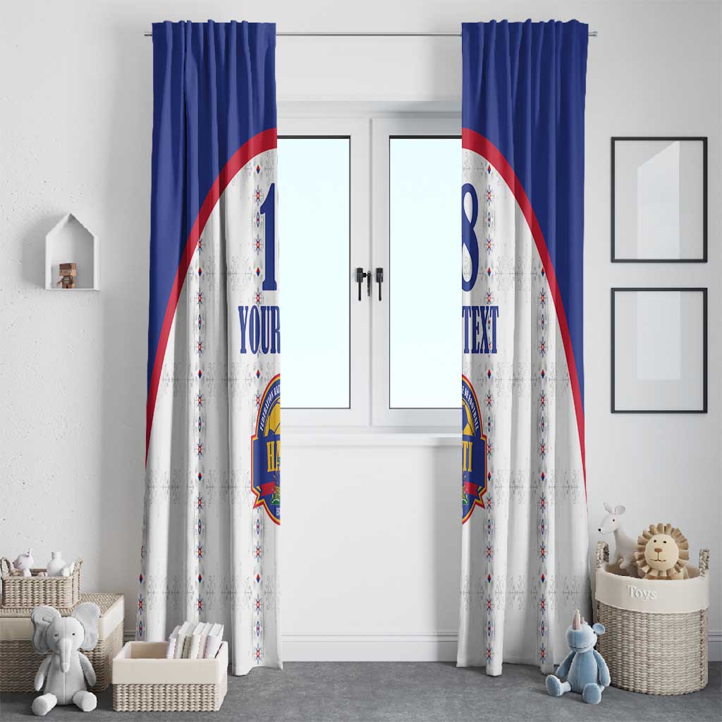 Custom Afro-Haitians Football Pride Window Curtain Les Grenadiers Veve Vodou White Version - African Pride