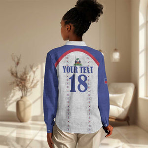 Custom Afro-Haitians Football Pride Women Casual Shirt Les Grenadiers Veve Vodou White Version - African Pride
