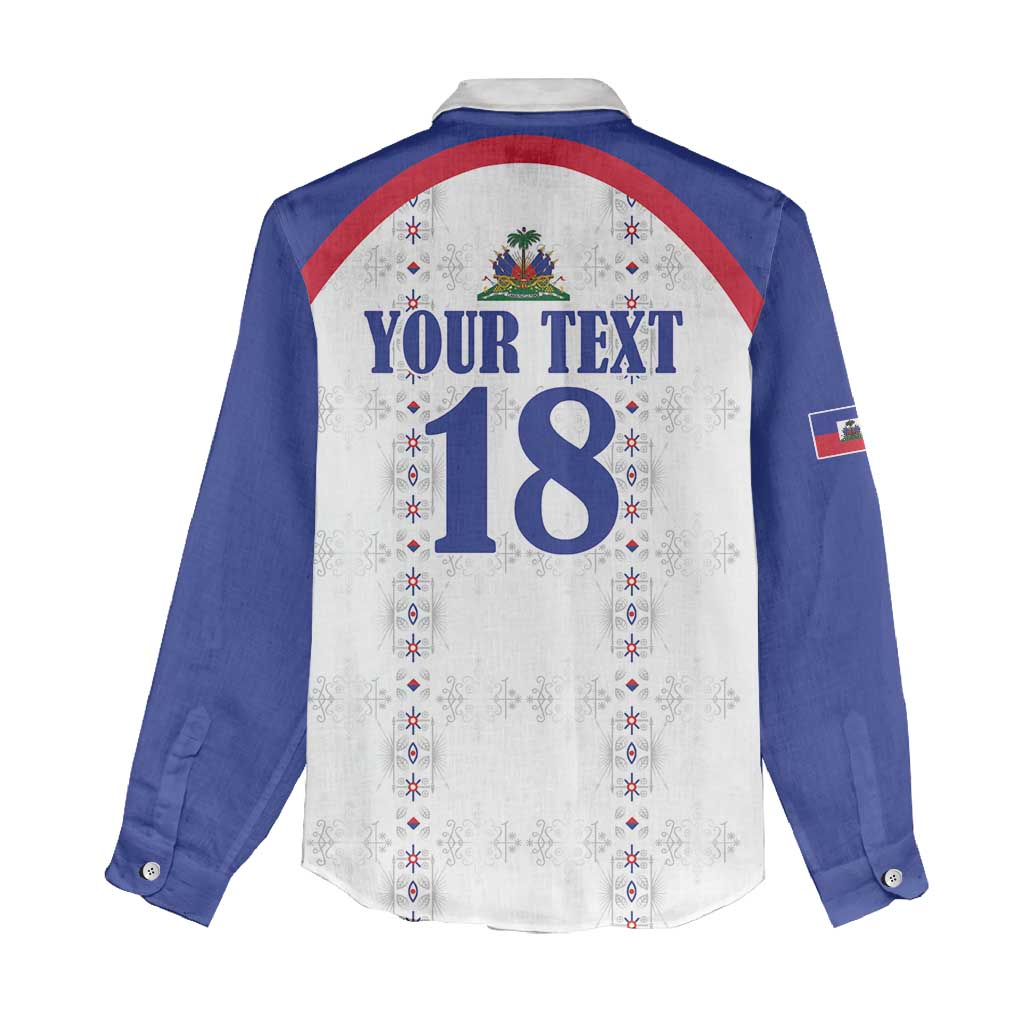 Custom Afro-Haitians Football Pride Women Casual Shirt Les Grenadiers Veve Vodou White Version - African Pride