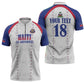 Custom Afro-Haitians Football Pride Zipper Polo Shirt Les Grenadiers Veve Vodou White Version