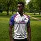 Custom Afro-Haitians Football Pride Zipper Polo Shirt Les Grenadiers Veve Vodou White Version