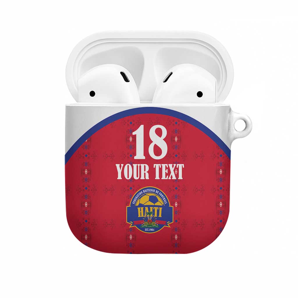 Custom Afro-Haitians Football Pride AirPods Case Les Grenadiers Veve Vodou Red Version
