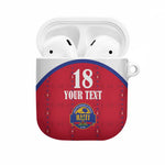 Custom Afro-Haitians Football Pride AirPods Case Les Grenadiers Veve Vodou Red Version