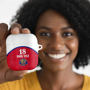 Custom Afro-Haitians Football Pride AirPods Case Les Grenadiers Veve Vodou Red Version