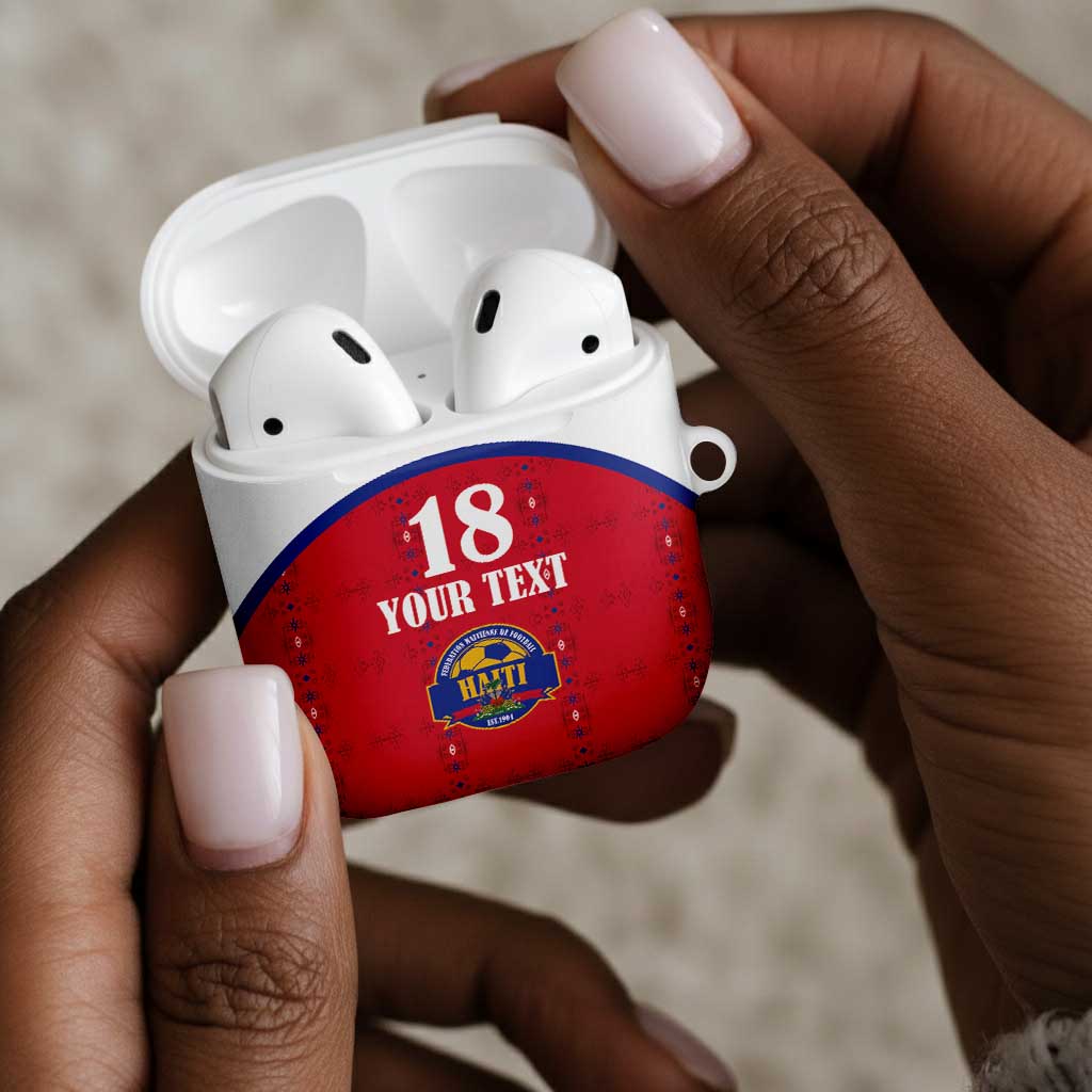 Custom Afro-Haitians Football Pride AirPods Case Les Grenadiers Veve Vodou Red Version