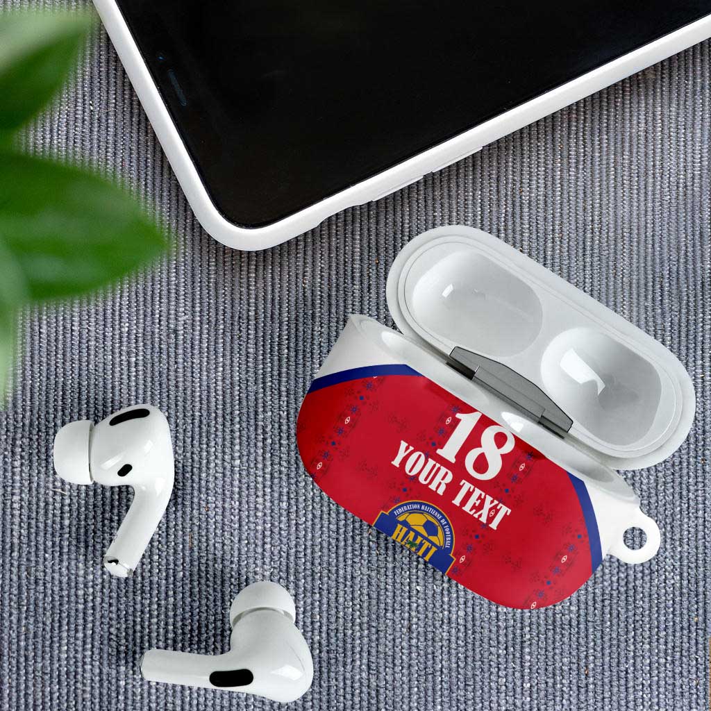 Custom Afro-Haitians Football Pride AirPods Case Les Grenadiers Veve Vodou Red Version