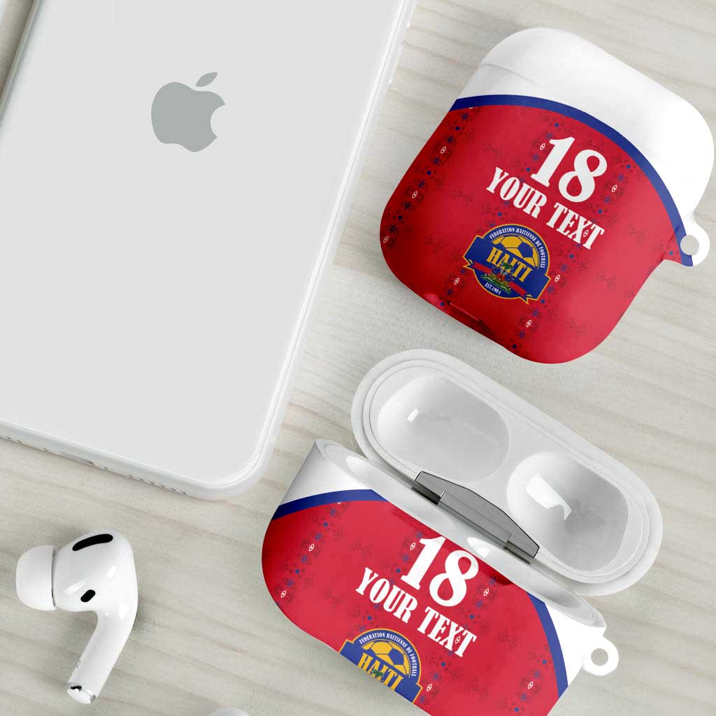 Custom Afro-Haitians Football Pride AirPods Case Les Grenadiers Veve Vodou Red Version