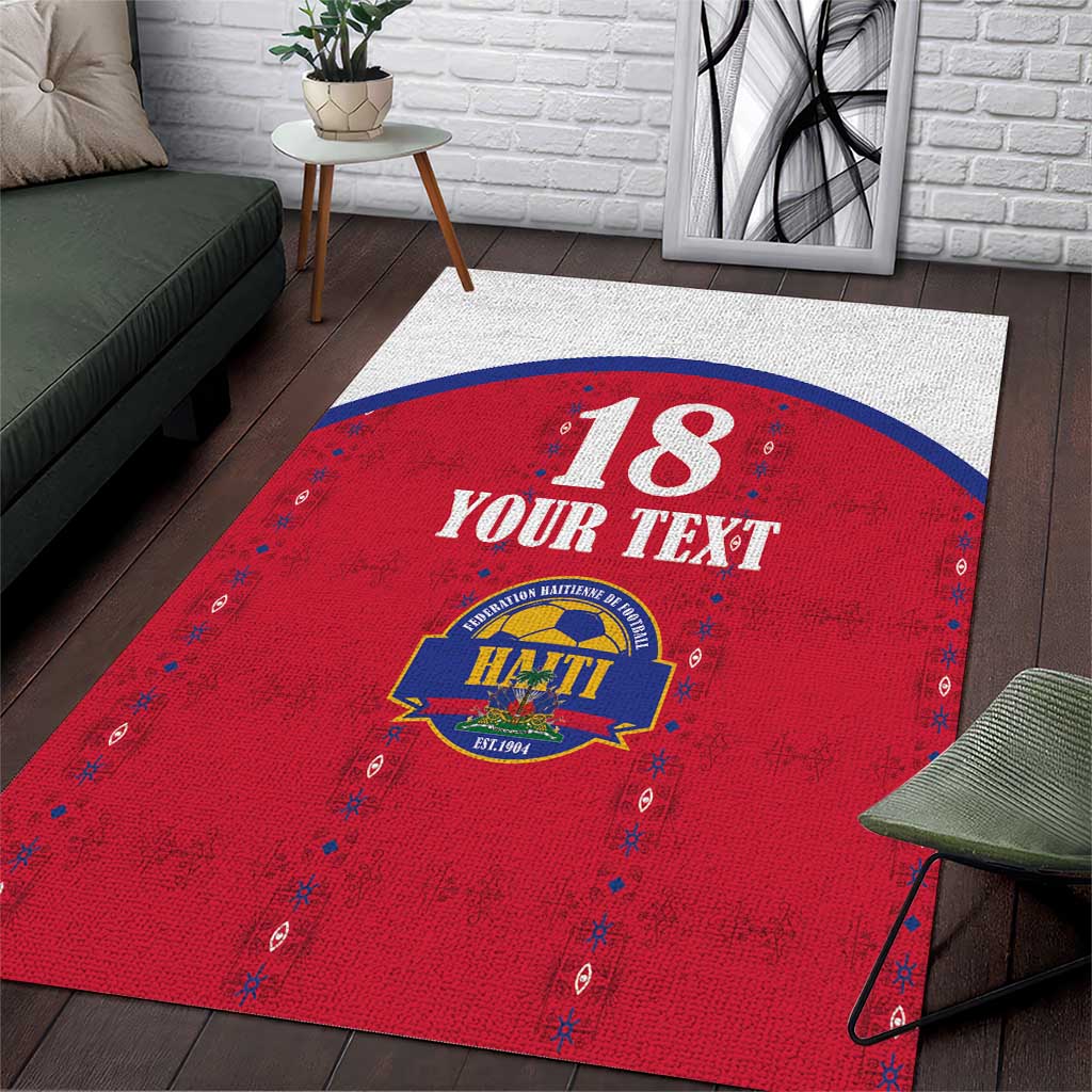 Custom Afro-Haitians Football Pride Area Rug Les Grenadiers Veve Vodou Red Version - African Pride
