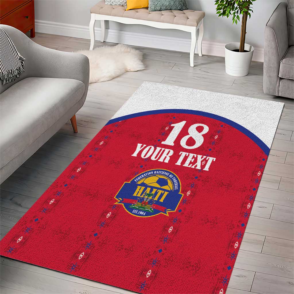 Custom Afro-Haitians Football Pride Area Rug Les Grenadiers Veve Vodou Red Version - African Pride