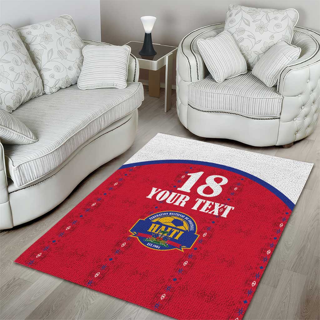 Custom Afro-Haitians Football Pride Area Rug Les Grenadiers Veve Vodou Red Version - African Pride