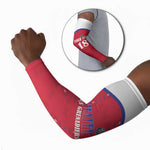 Custom Afro-Haitians Football Pride Arm Sleeves Les Grenadiers Veve Vodou Red Version