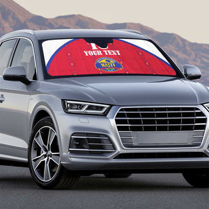 Custom Afro-Haitians Football Pride Auto Sun Shade Les Grenadiers Veve Vodou Red Version