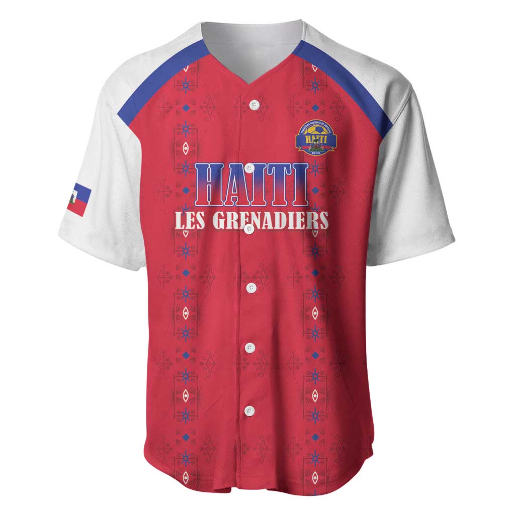 Custom Afro-Haitians Football Pride Baseball Jersey Les Grenadiers Veve Vodou Red Version LT18