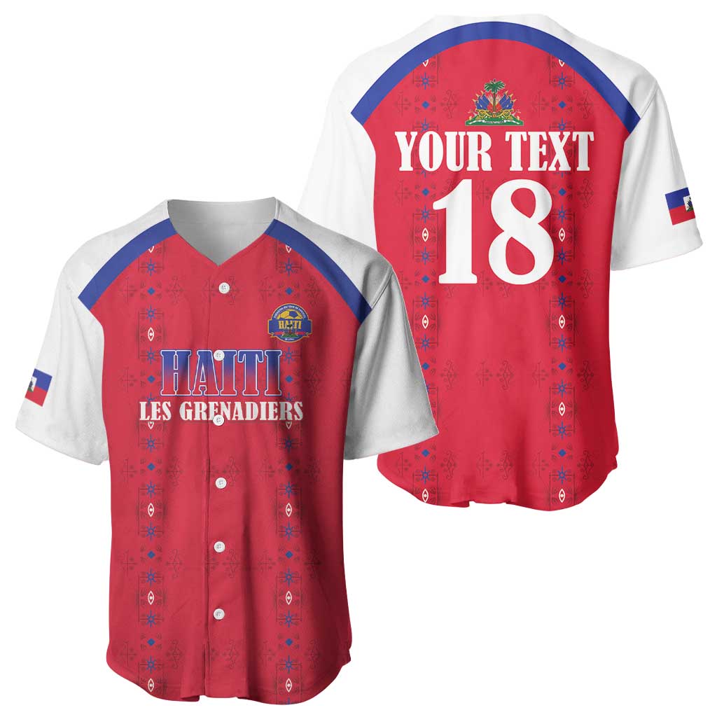 Custom Afro-Haitians Football Pride Baseball Jersey Les Grenadiers Veve Vodou Red Version LT18