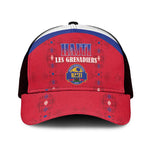 Afro-Haitians Football Pride Baseball Net Cap Les Grenadiers Veve Vodou Red Version - African Pride
