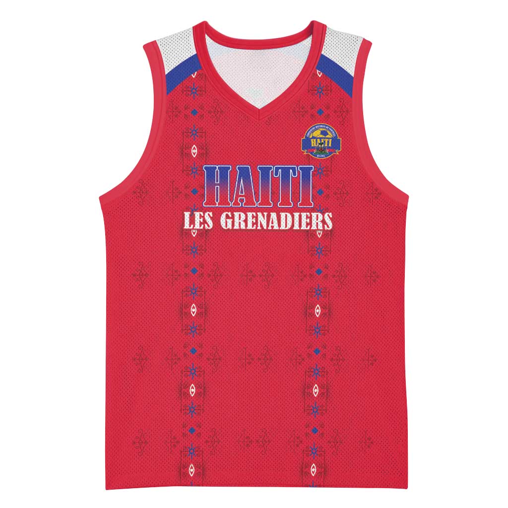 Custom Afro-Haitians Football Pride Basketball Jersey Les Grenadiers Veve Vodou Red Version - African Pride