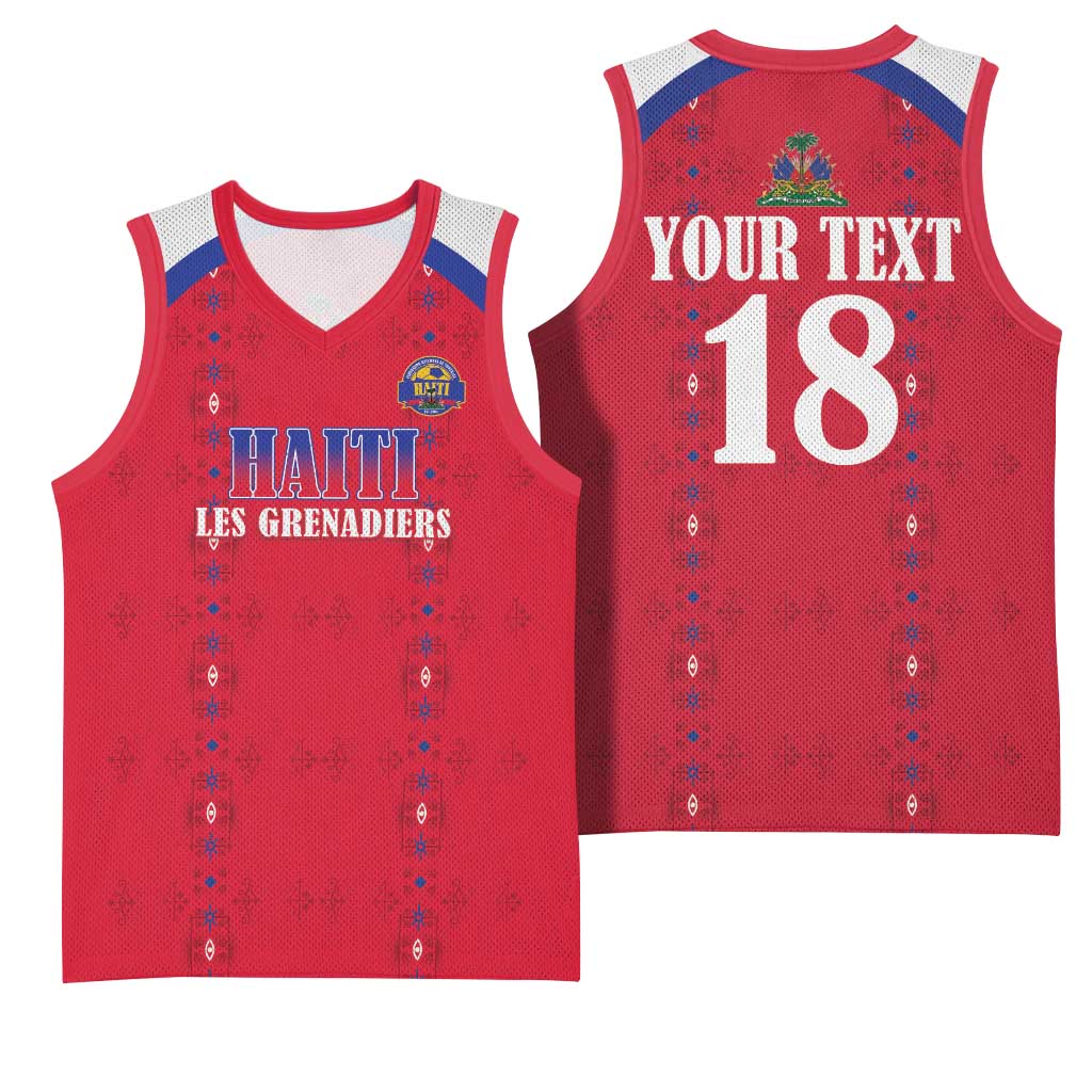 Custom Afro-Haitians Football Pride Basketball Jersey Les Grenadiers Veve Vodou Red Version - African Pride