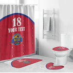 Custom Afro-Haitians Football Pride Bathroom Set Les Grenadiers Veve Vodou Red Version