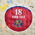 Custom Afro-Haitians Football Pride Beach Blanket Les Grenadiers Veve Vodou Red Version - African Pride