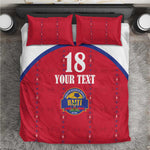 Custom Afro-Haitians Football Pride Bedding Set Les Grenadiers Veve Vodou Red Version - African Pride