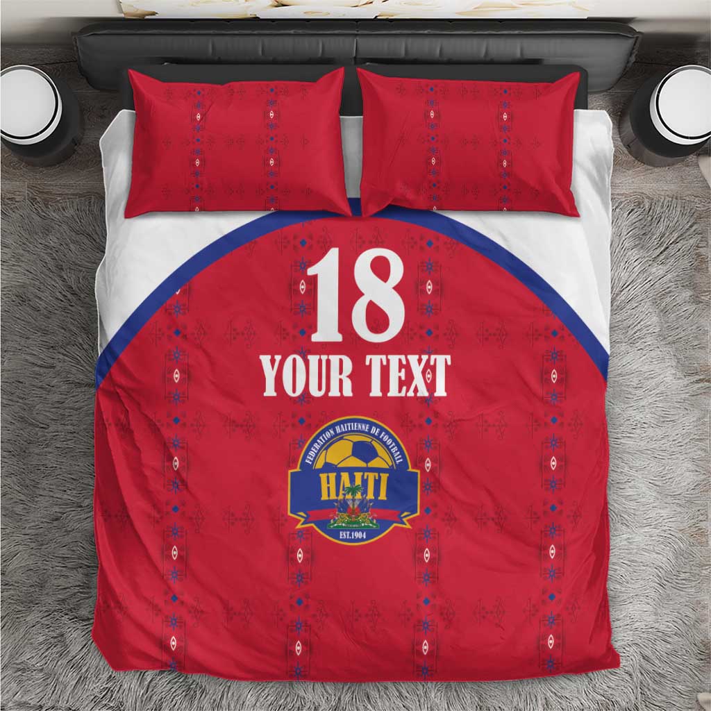 Custom Afro-Haitians Football Pride Bedding Set Les Grenadiers Veve Vodou Red Version - African Pride