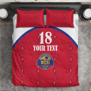 Custom Afro-Haitians Football Pride Bedding Set Les Grenadiers Veve Vodou Red Version - African Pride